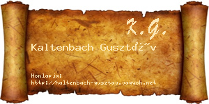 Kaltenbach Gusztáv névjegykártya