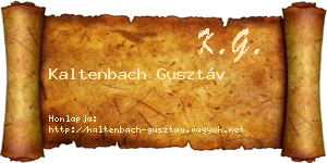 Kaltenbach Gusztáv névjegykártya