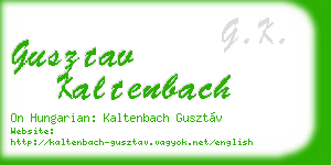 gusztav kaltenbach business card